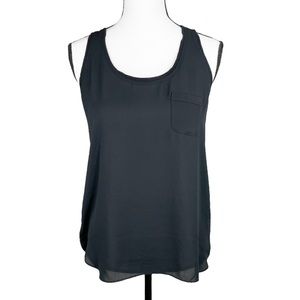 Loft Black Sleeveless Chiffon Top